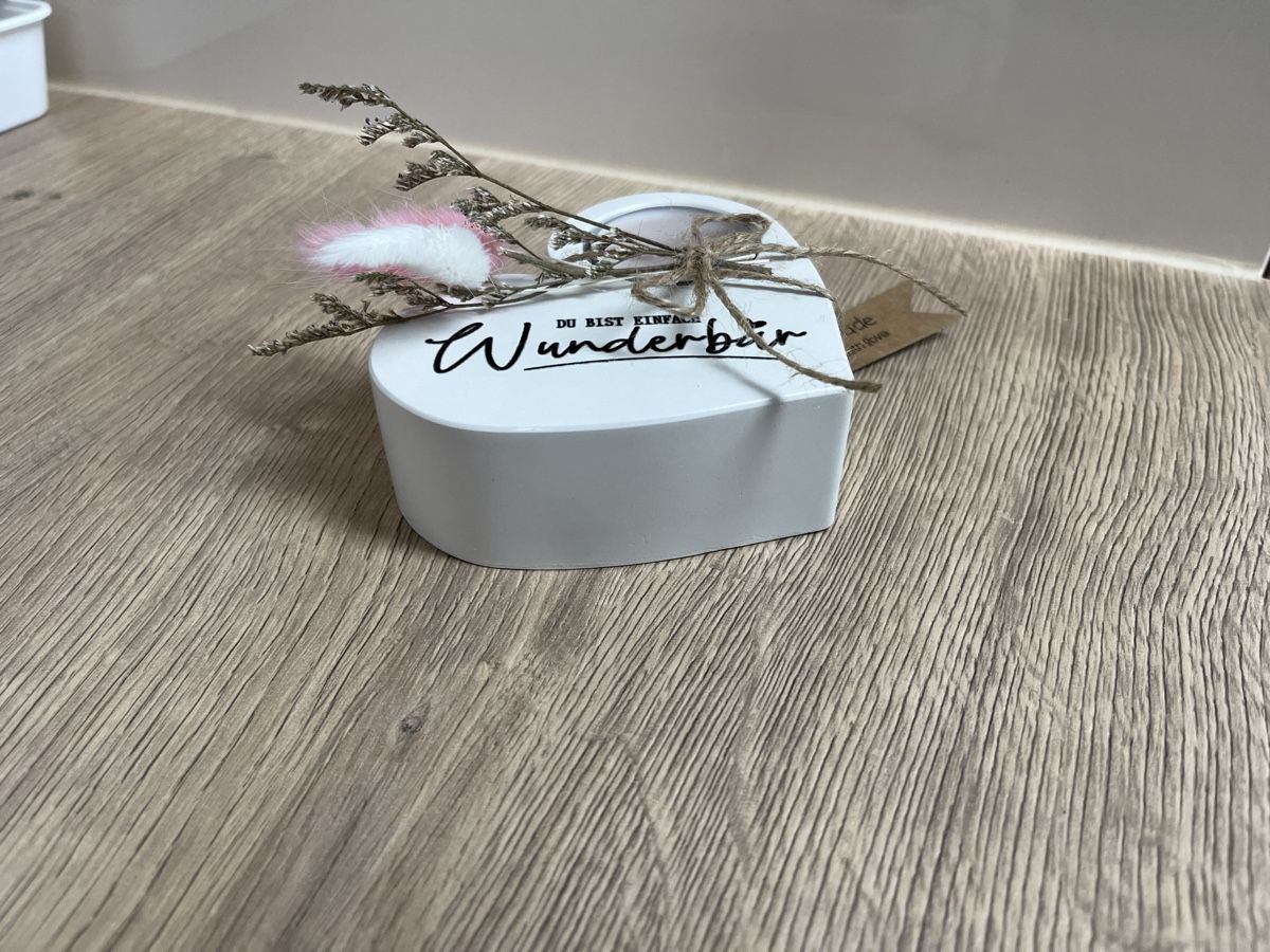 Tutte le decorazioni: Herzförmiger Kerzenständer "Du bist wunderbar" Handmade – Nuovo (secondo la descrizione) da Frick venduto da van_2dhd 2