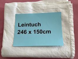 Leintuch weiss, 246x150cm, weiss, sauber Zustand gut