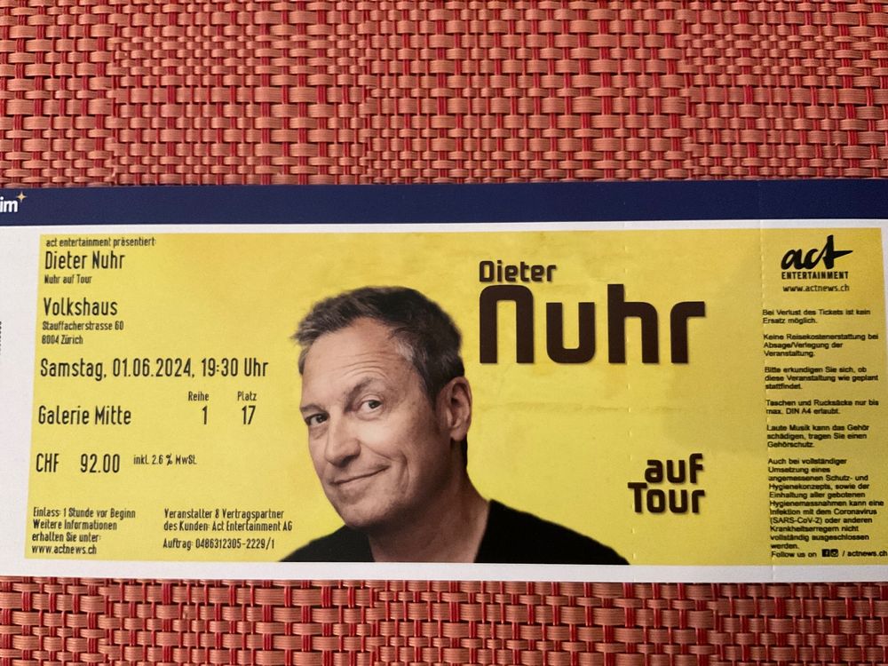 Ticket | Kaufen auf Ricardo