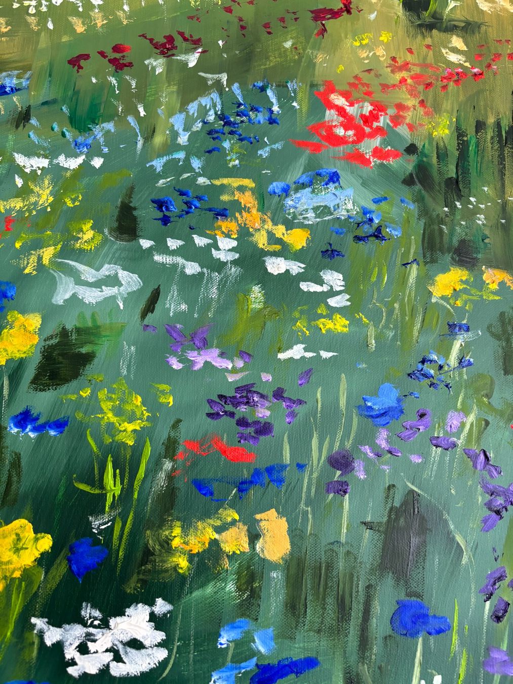 Dipinti: Blumenwiese Ölgemälde, handgemalt, abstrakt – Nuovo (secondo la descrizione) da Cham venduto da Felha 7