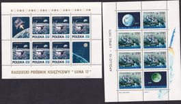 Polen Serie Blöcke 47 - 48 Raumfahrt Mondauto ** 17.11.1971