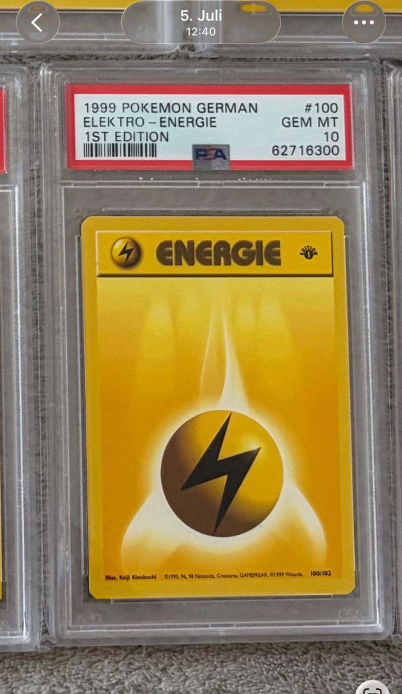 Pokémon Carte collezionabili: Elektro Energie 1. Edition Deutsch PSA 10 – Usato da Kesswil venduto da tim_t2rm