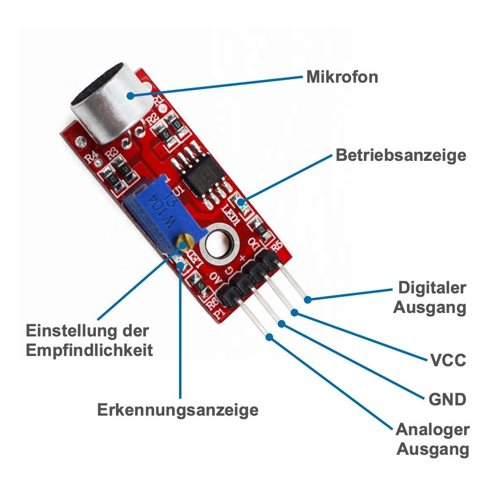 Componenti elettronici: Sound-Sensor Modul KY-037 - Analog & Digital – Nuovo e nell'imballaggio originale da Luzern venduto da MusikElektronikShop 2