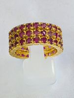 Ring 3-reihig Rubine Ringgroesse 58
