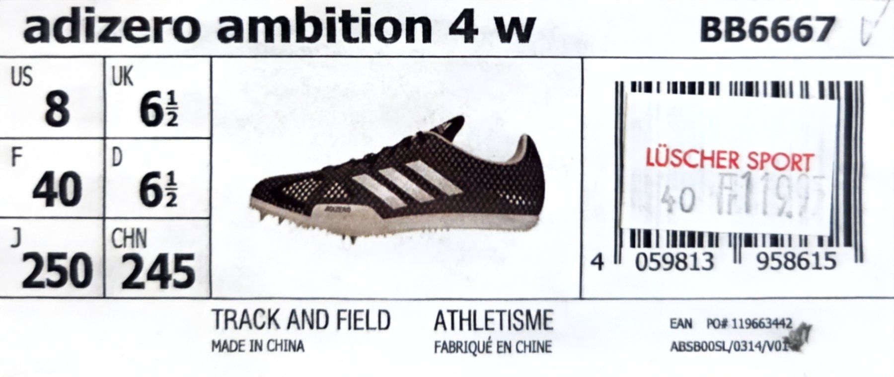 Adidas Scarpe da uomo: Adidas adizero ambition 4 w – Usato da Weinfelden venduto da TheWredny
