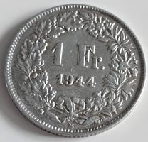 1 Franken Muenze 1944 guter Zustand