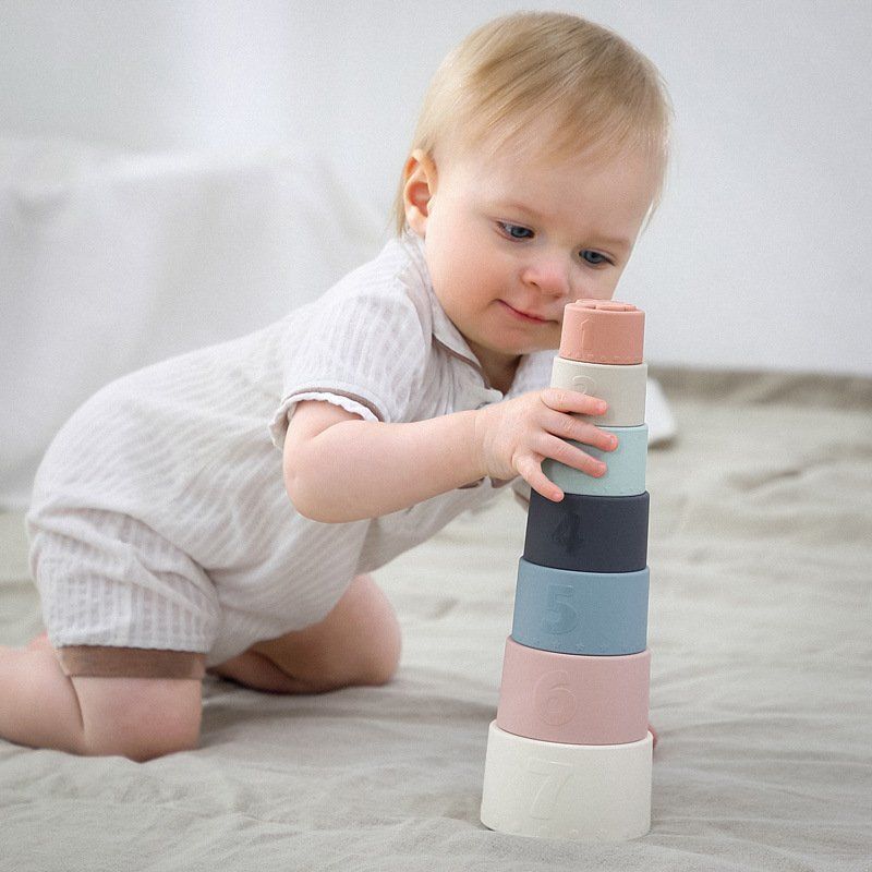 6 Stück Stapelbecher Spielzeug – BPA-frei Stapelturm Für Babys Ab 6 Monaten, Montessori Lernspielzeug