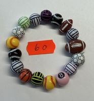 Sport Armband mit verschiedenen Sportarten Perlen, Neu!