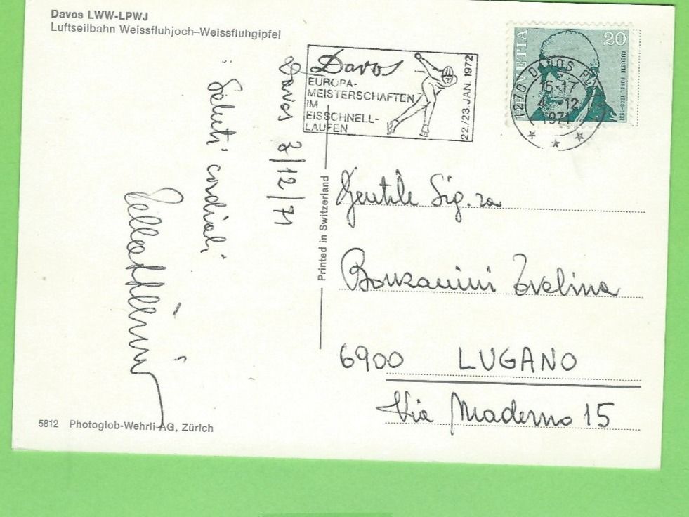 Cartoline postali: Davos, Luftseilbahn Weissfluhjoch-Weissfluhgipfel – Usato da Zürich venduto da t24_de 1