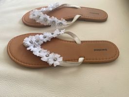SUMMERTIME - stilvolle Flip-Flops mit Décor, weiss, 39