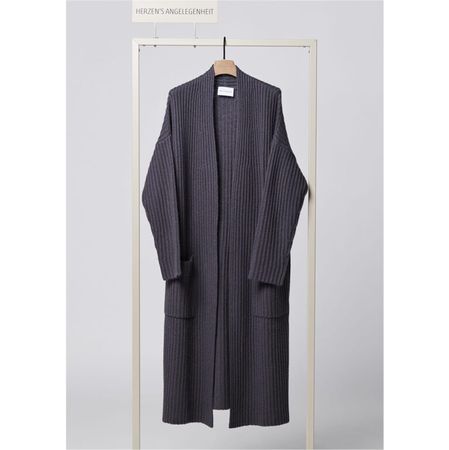 Herzensangelegenheit Strick Jacke lang offen anthrazit Gr 36