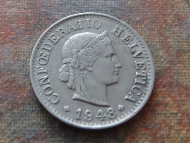 Tutti le monete: 5 Rp. 1948 – Usato da Romanel-sur-Lausanne venduto da Swift13