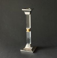 KERZENSTOCK, METALL UND PLEXIGLAS, VINTAGE, 70ER JAHRE.