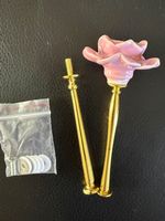 Etagere  Stangenset  mit  Keramikrose rosa