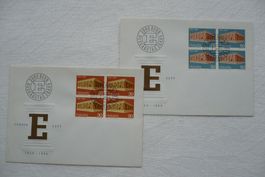 1969 2 FDC Europamarken 4er-Blocks SBK 466 - 467