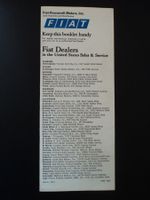 Prospekt Fiat Haendler USA 1973, seltenes Sammlerstueck