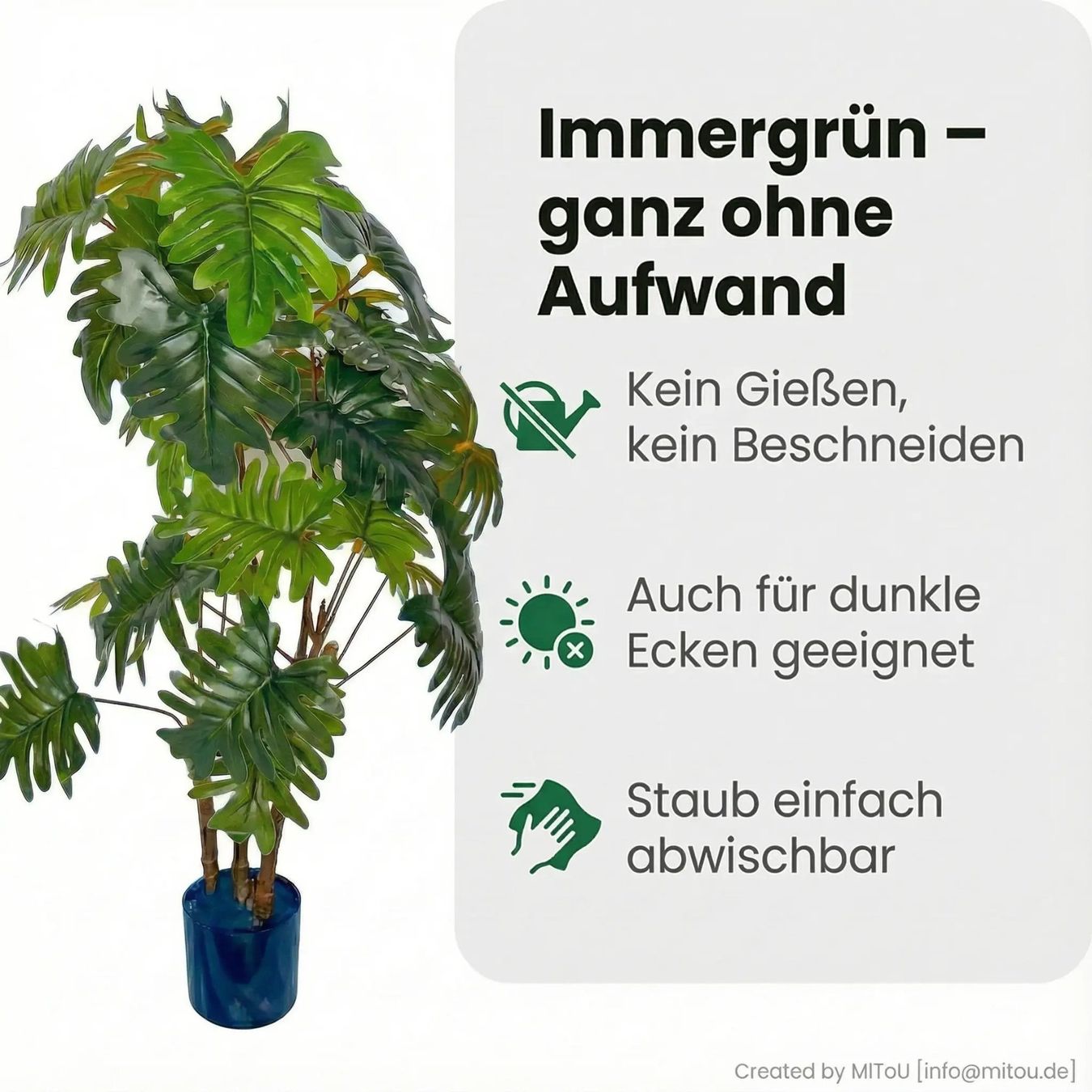 Piante & sementi: HST Kunstpflanze Eichblat-Philodendron Kunstpalme Kunstblume – Nuovo e nell'imballaggio originale da Hess.-Lichtenau venduto da hst_sicherheit 8