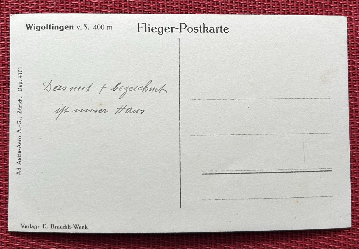 Cartoline postali: Fliegerpostkarte Wigoltingen  – Usato da Horw venduto da Tellbub 1