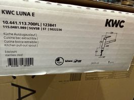 KWC LUNA E Kücke Auszugsauslauf Edelstahl NEU