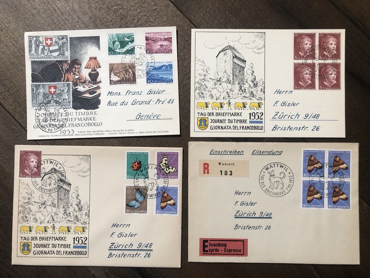 Alle Briefmarken: Sammlung TAG der BRIEFMARKE ab 1937 – Gebraucht aus Lufingen von Rac0 4