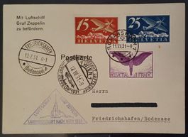ZEPPELINKARTE 1931, Landungsfahrt nach Wien