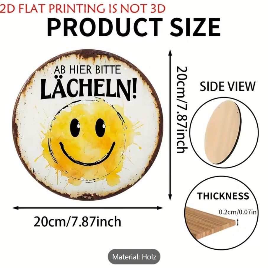 Ecriteaux: Schild "Ab hier bitte lächeln" – Neuf avec emballage d'origine à Gerlafingen par Tsuru 1