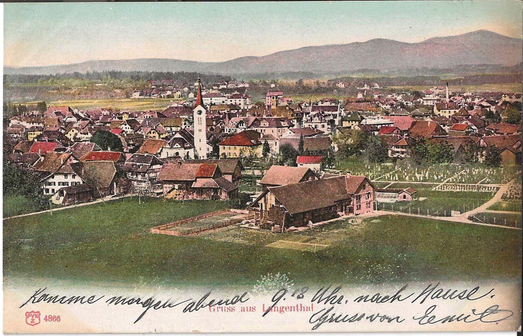 Cartoline postali: Karte Langenthal 1905 – Usato da Zürich venduto da Philacat11