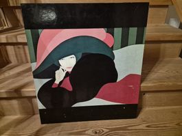 Dekorative Wandkunst, Kunstdruck mit Dame, Vintage Stil 