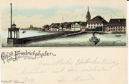 Gruss asu FRIEDRICHSHAFEN  sehr schöne Litho um 1900!