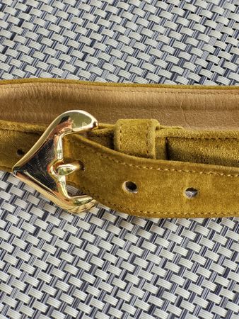 Wildleder Gürteltasche, Senfgelb, Vintage