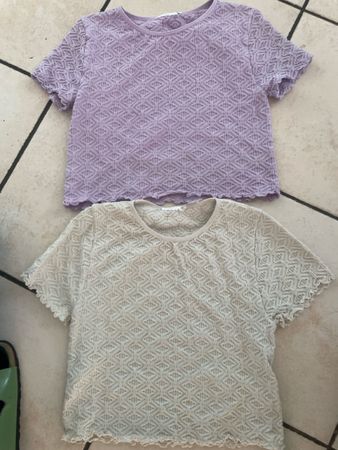 Sommer Set: 2 süsse Mädchen T-Shirts, Gr.146