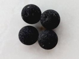 4x Lavastein Kugeln schwarz Steine D:12mm