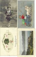 Lot 12 Kitsch-AK/Präge-, 1914 Jahr + andere Kitsch
