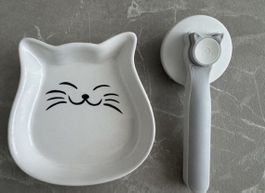 Katzen Set mit Futternapf & Bürste | NEU!
