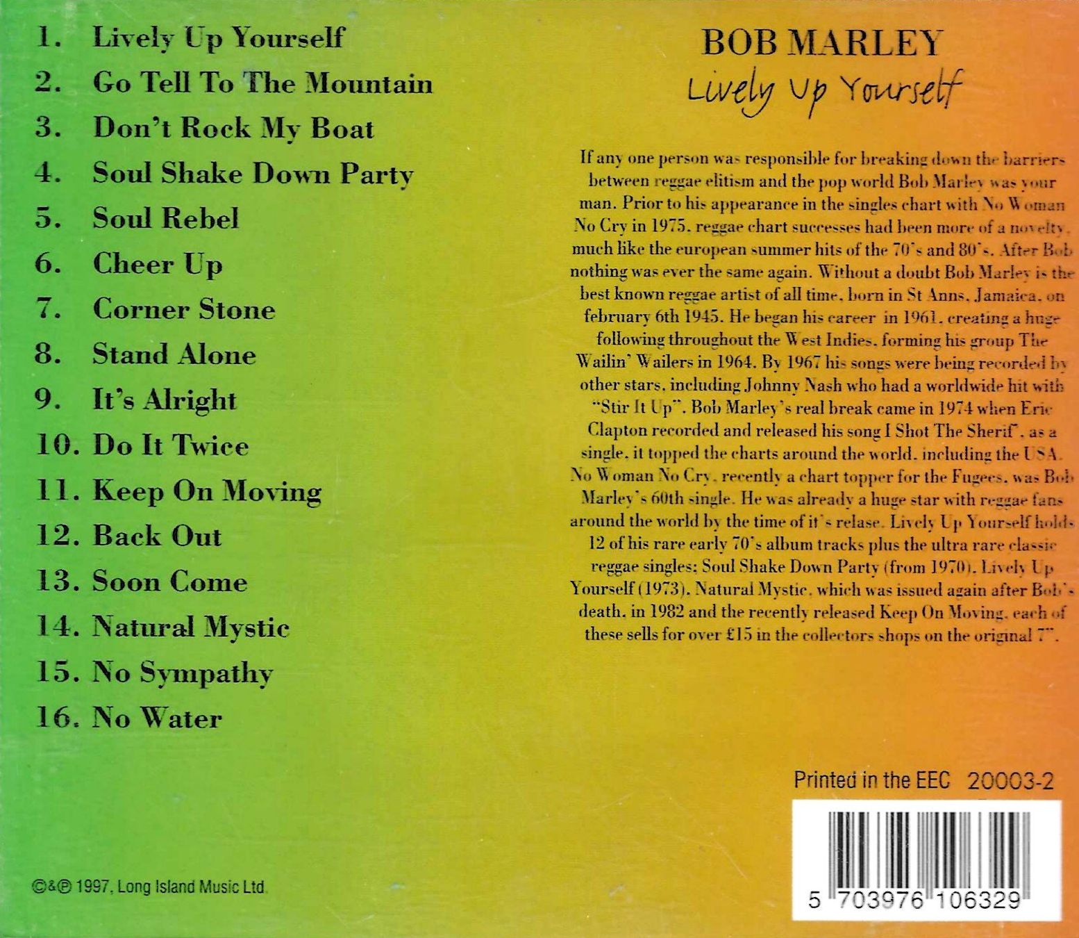 CD: Bob Marley -- Lively Up Yourself – Usato da Savagnier venduto da Ne2065 1