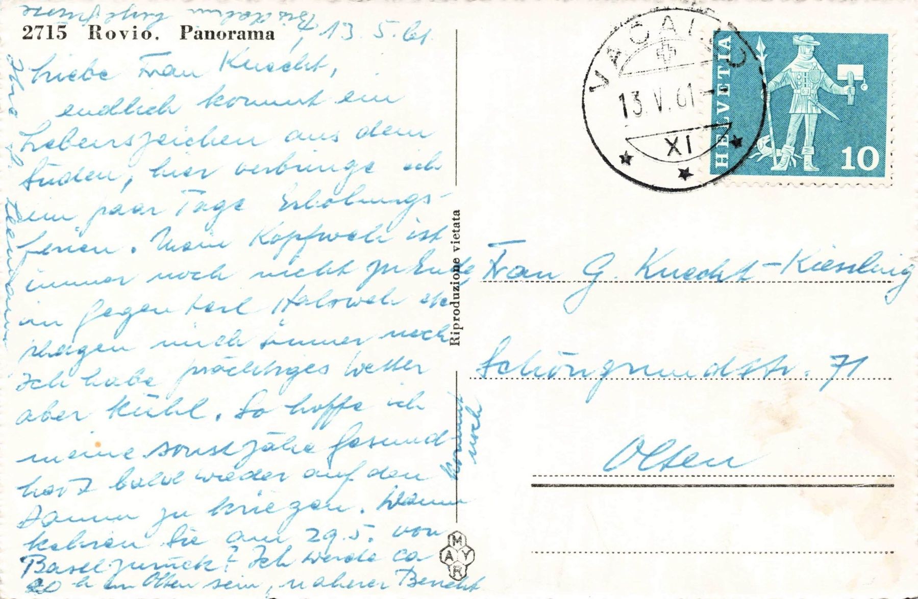 Cartoline postali: Rovio Val Mara – Usato da Biasca venduto da Blenio71 1