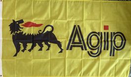 Fahne Agip Tankstelle Diesel Bleifrei 95 98 Öl Super Gas
