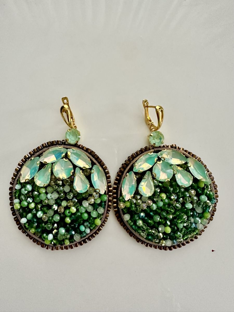 Orecchini pendenti & Orecchini a lobo: Elegant Green Beaded Earrings, handmade  for spring style – Nuovo e nell'imballaggio originale da Oftringen venduto da Eylem79 2