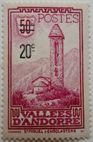 1935 Andorra Französische Post 20 C auf 50C  postfrisch*
