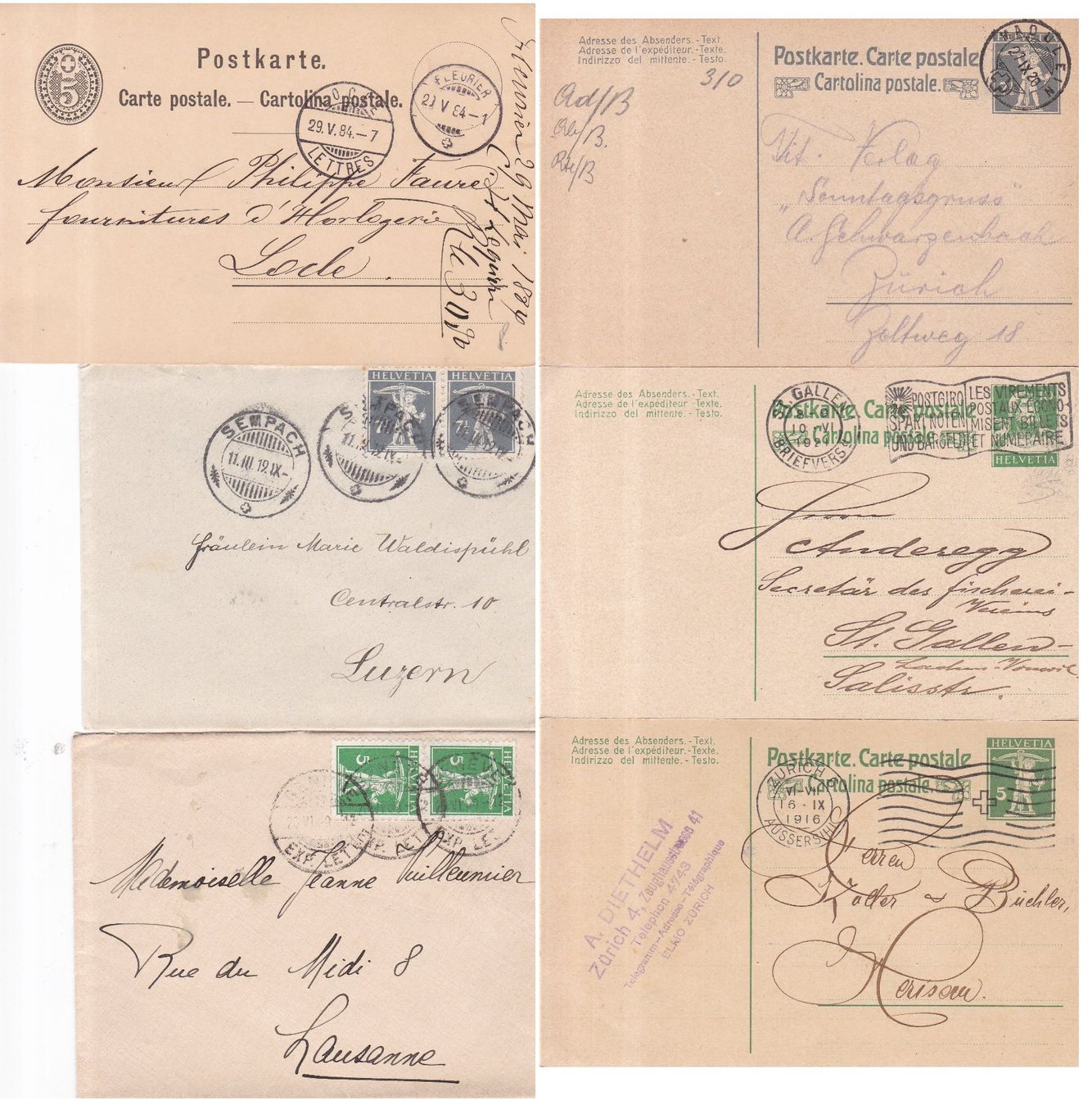 Alle Briefmarken: 44 Stk. Alte CH Briefe, Postkarten, Belege – Gebraucht aus Münchwilen AG von Nesar 5