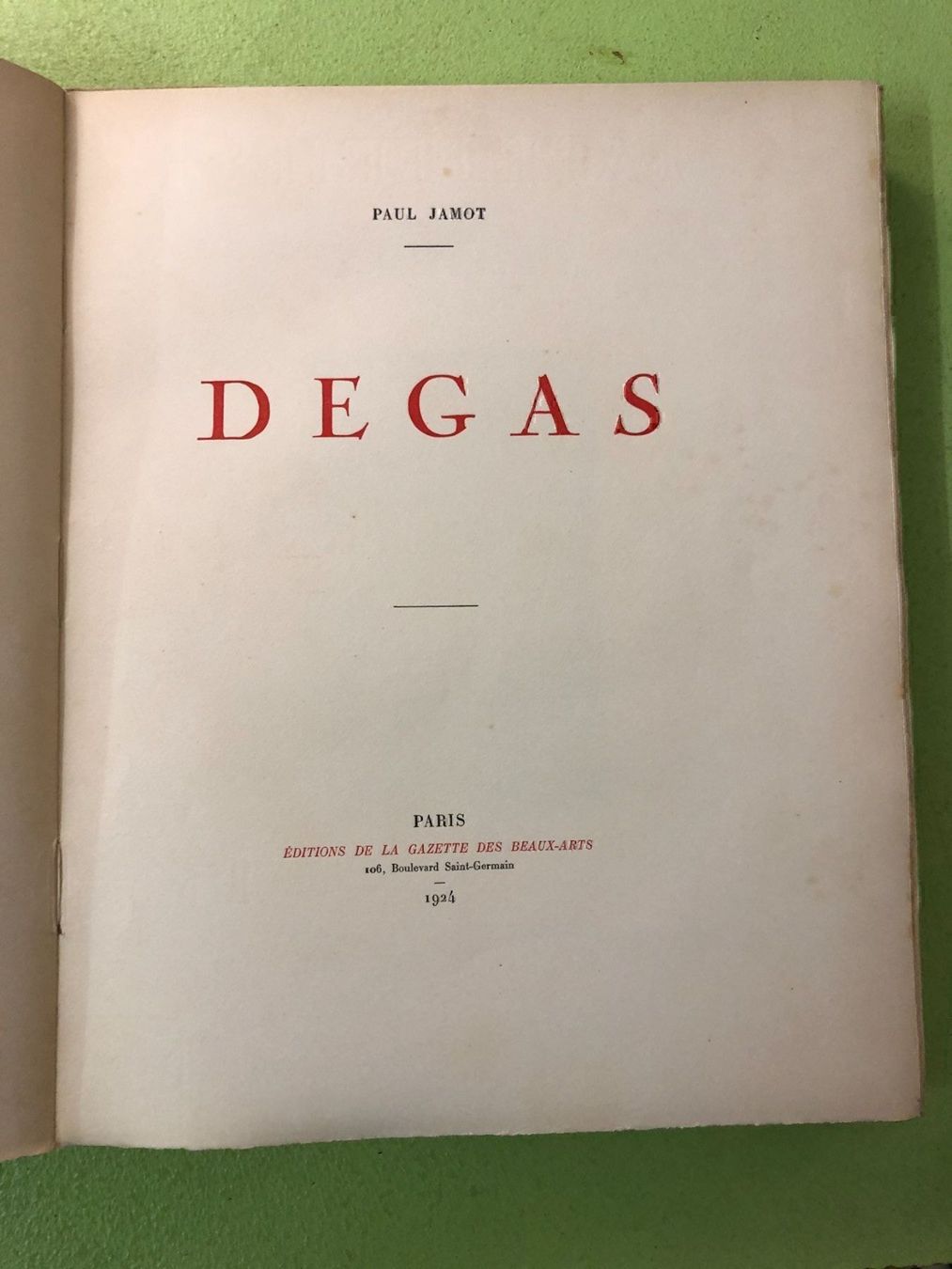 Bücher: Paul Jamot: Degas. – Gebraucht aus Zürich von allp 1