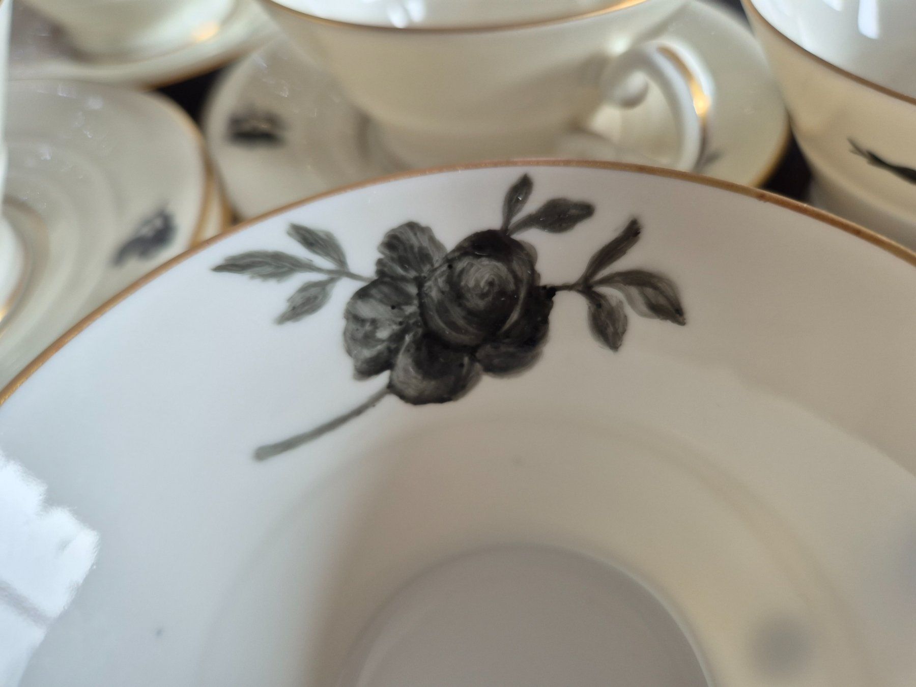 Tazze: 6 Vintage Teeservice, Rosenmuster, Goldrand, – Usato da Bern venduto da aronari 5