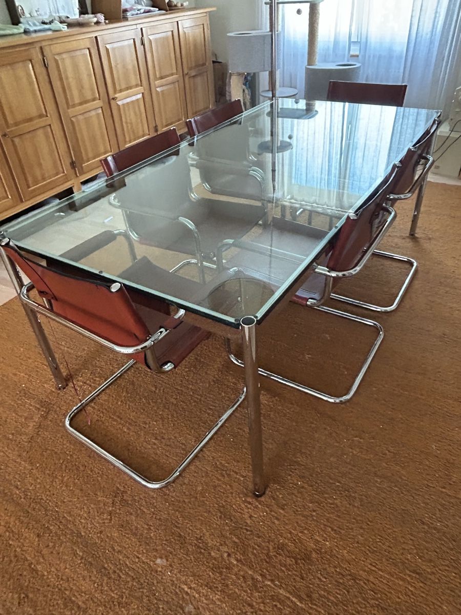 Chaises: 6 Stühlen Leder Chrom Stahl Set – D'occasion à Zürich par AussorgfaeltigerHand 2
