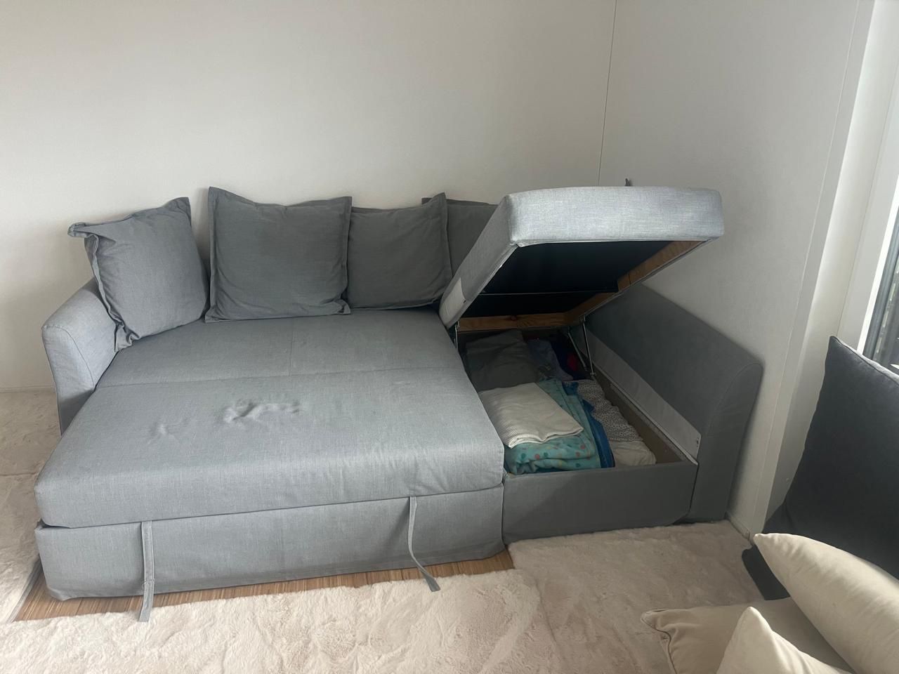 Ikea Divani: Eckbettsofa dunkelgrau+gratis beige Bezug – Usato da Küsnacht ZH venduto da technopolis13 3