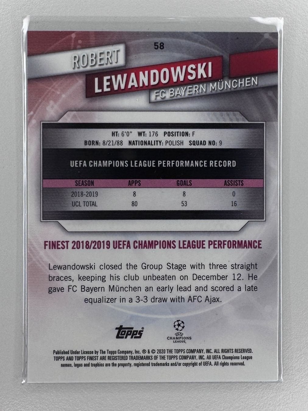 Topps Carte collezionabili: Robert Lewandowski 2018-19 Topps UCL #58 Blue Refractor /150 – Nuovo (secondo la descrizione) da Jegenstorf venduto da plataOplomo 1