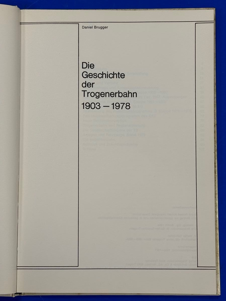 Bücher: Die Geschichte der Trogener Bahn 1903-1978 + Beilagen – Gebraucht aus Adliswil von buch_und_kunst 1