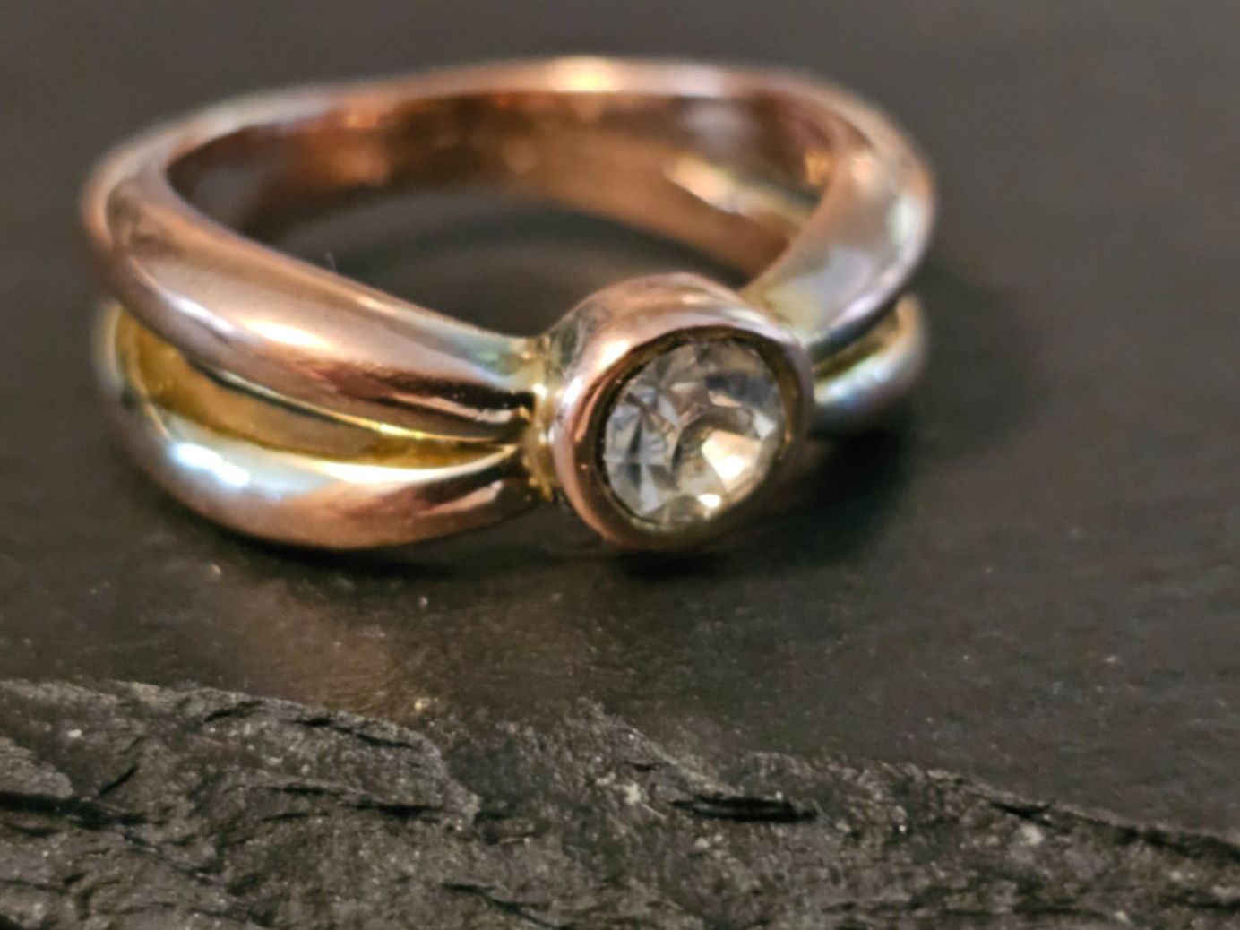 Anelli: AKTION Gelb gold Ring massiv Stein Geschenk Modeschmuck 4.17 – Nuovo (secondo la descrizione) da Riedt b. Erlen venduto da Gottestraene