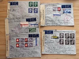 1939 6x Air Mail pour WEST AFRICA + Censure 