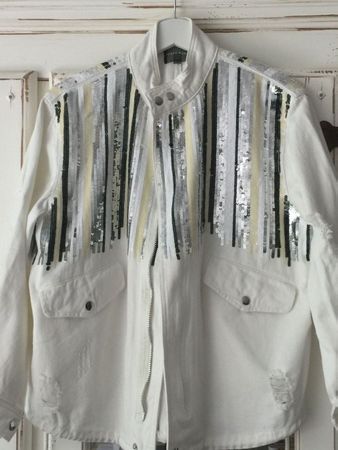 Jeansjacke mit Pailletten festlich