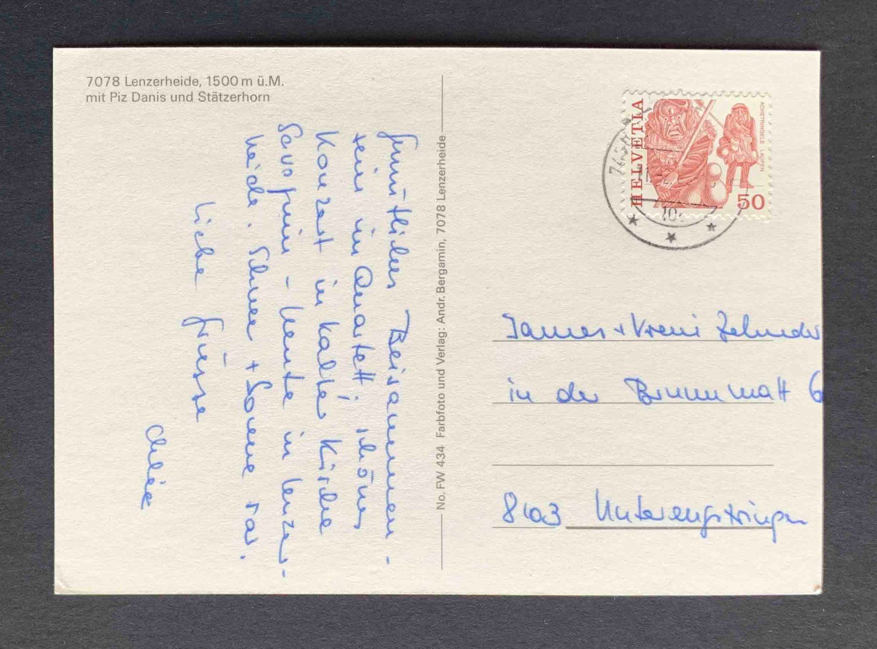 Cartoline postali: AK Lenzerheide Piz Danis Stätzerhorn – Usato da Goldau venduto da artelier1 1
